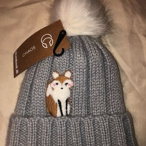 Fleece Fox Embroidered Beanie